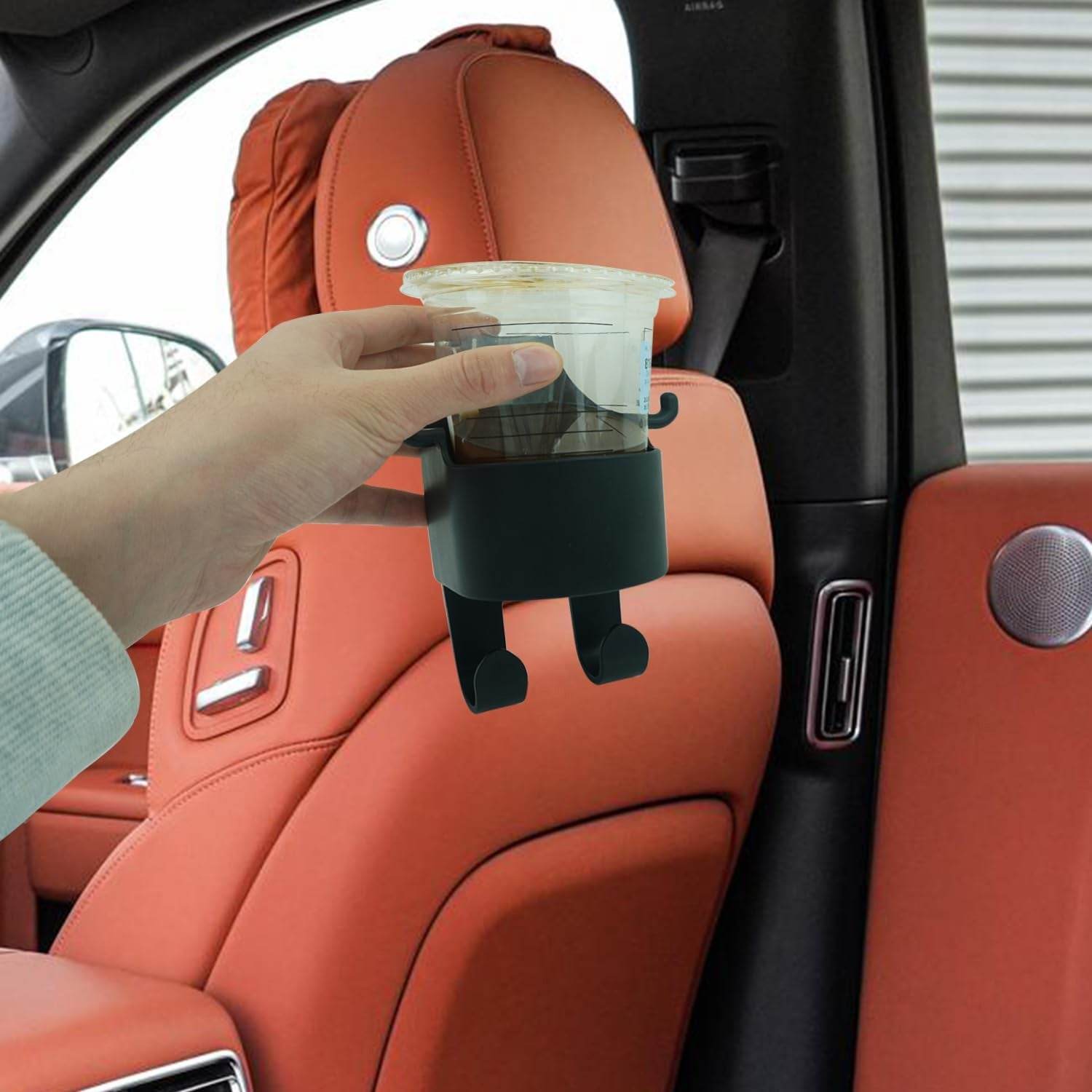 Car Headrest Backseat Organizer, 3 in 1 Automotive Cell Phone Drink cupholder Adapter with Headrest Hooks for Kids and Adults, Multifunctional Storage for Car Travel Accessories - infinityexculsivestore.com