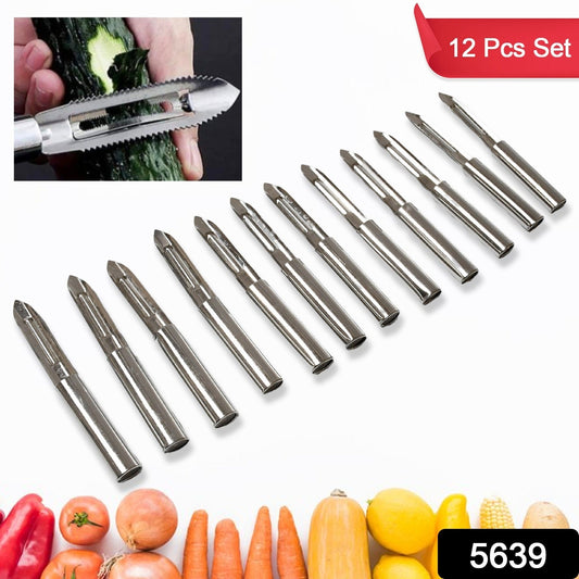 Multi - Purpose Stainless Steel Peeler With Handle For Vegetables, Potato Peeler, Carrot, grated, Suitable for Peeling and shredding Fruit and Vegetables Kitchen Accessories, Piller (12 Pcs Set)Β  - infinityexculsivestore.com