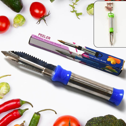 2in1 Multi - Purpose Stainless Steel Peeler With Hanging Ring For Vegetables, Potato Peeler, Carrot, grated, Suitable for Peeling and shredding Fruit and Vegetables Kitchen Accessories, Piller (1 pc)Β  - infinityexculsivestore.com