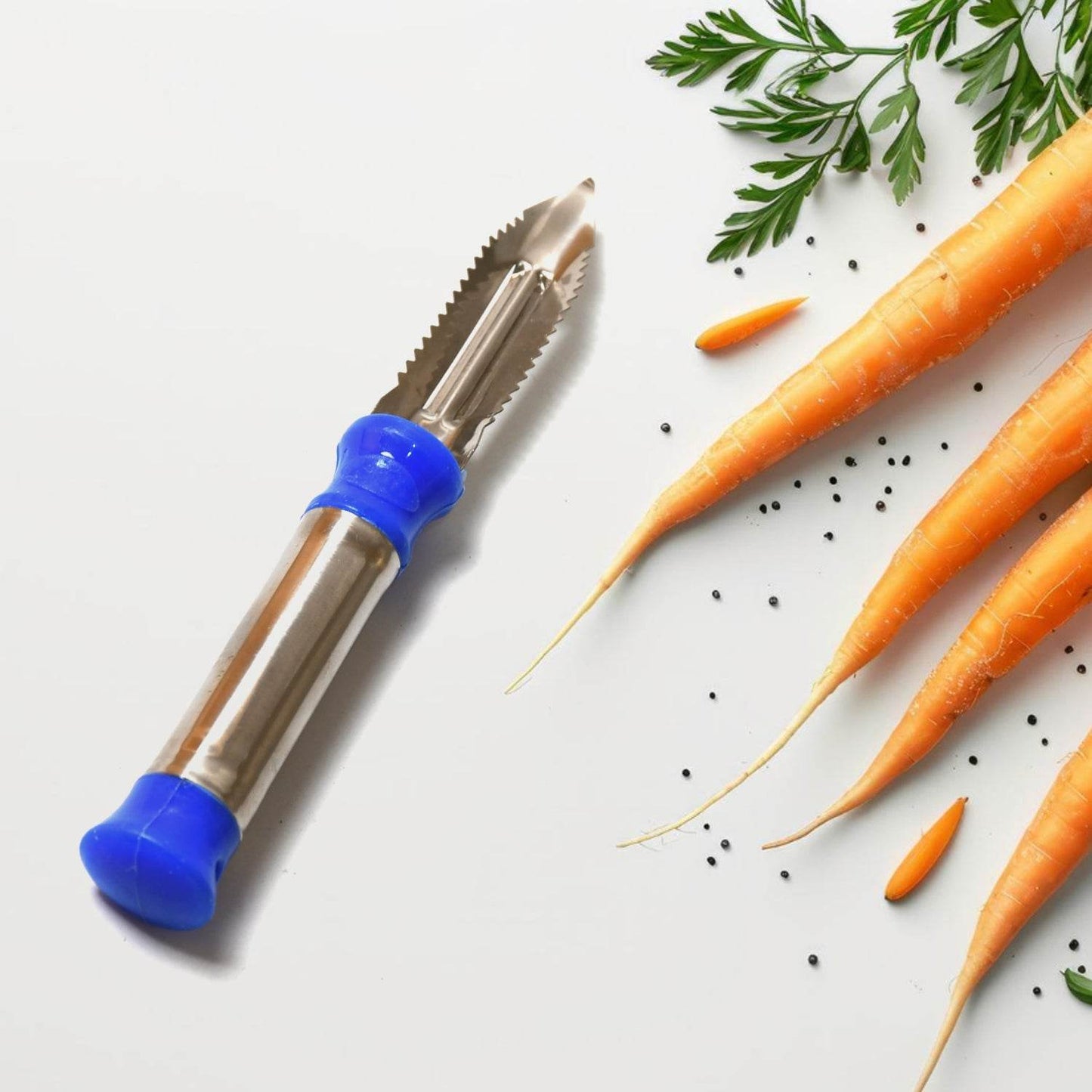 2in1 Multi - Purpose Stainless Steel Peeler With Hanging Ring For Vegetables, Potato Peeler, Carrot, grated, Suitable for Peeling and shredding Fruit and Vegetables Kitchen Accessories, Piller (1 pc)  - infinityexculsivestore.com
