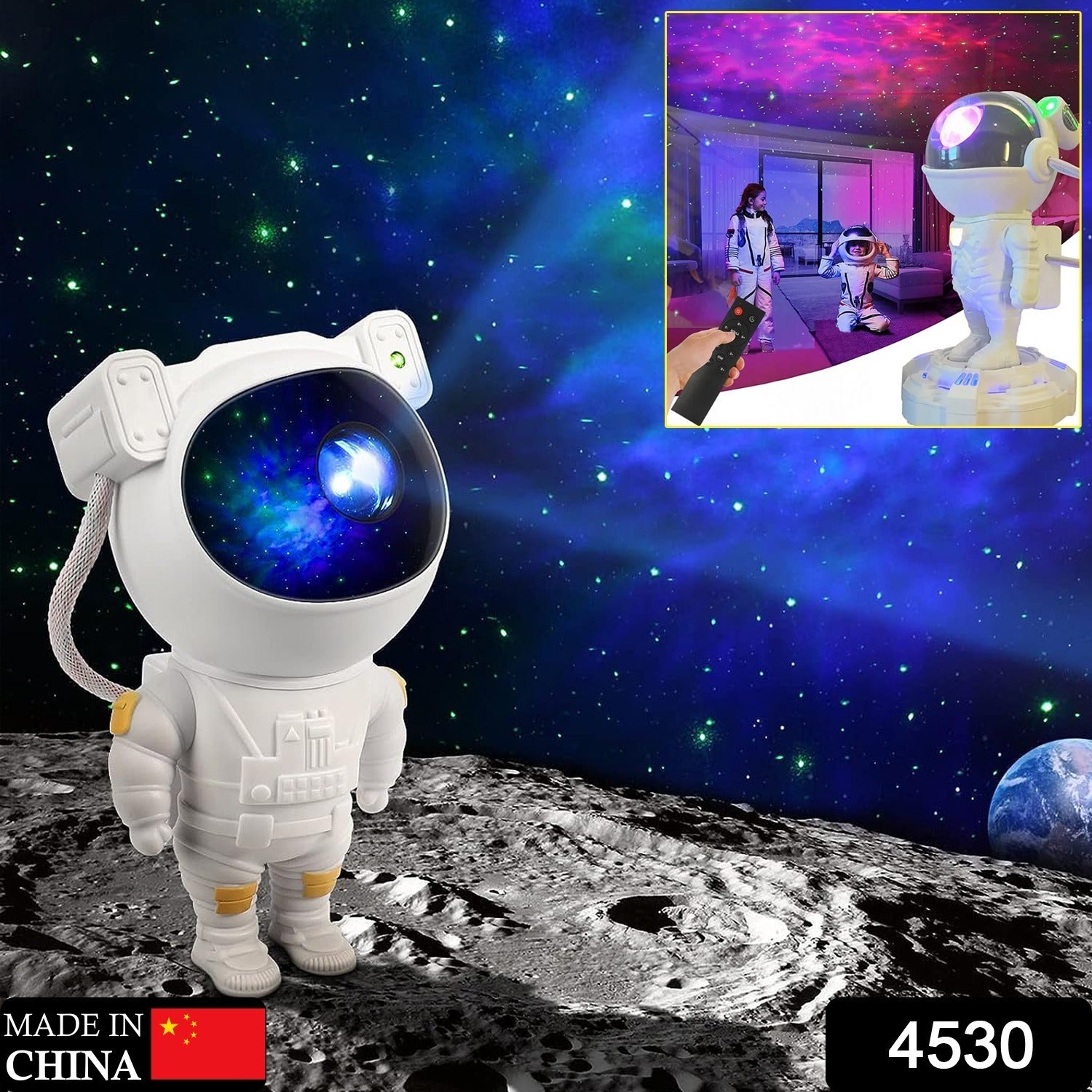 Robot Sky Space Stars Light Astronaut Galaxy Projector, Night lamp, Bedroom, Kids, Projector, Remote Control, Star Projector Will Take Children's to Explore The Vast Starry Sky for Adults, raksha bandhan, Diwali Gift - infinityexculsivestore.com