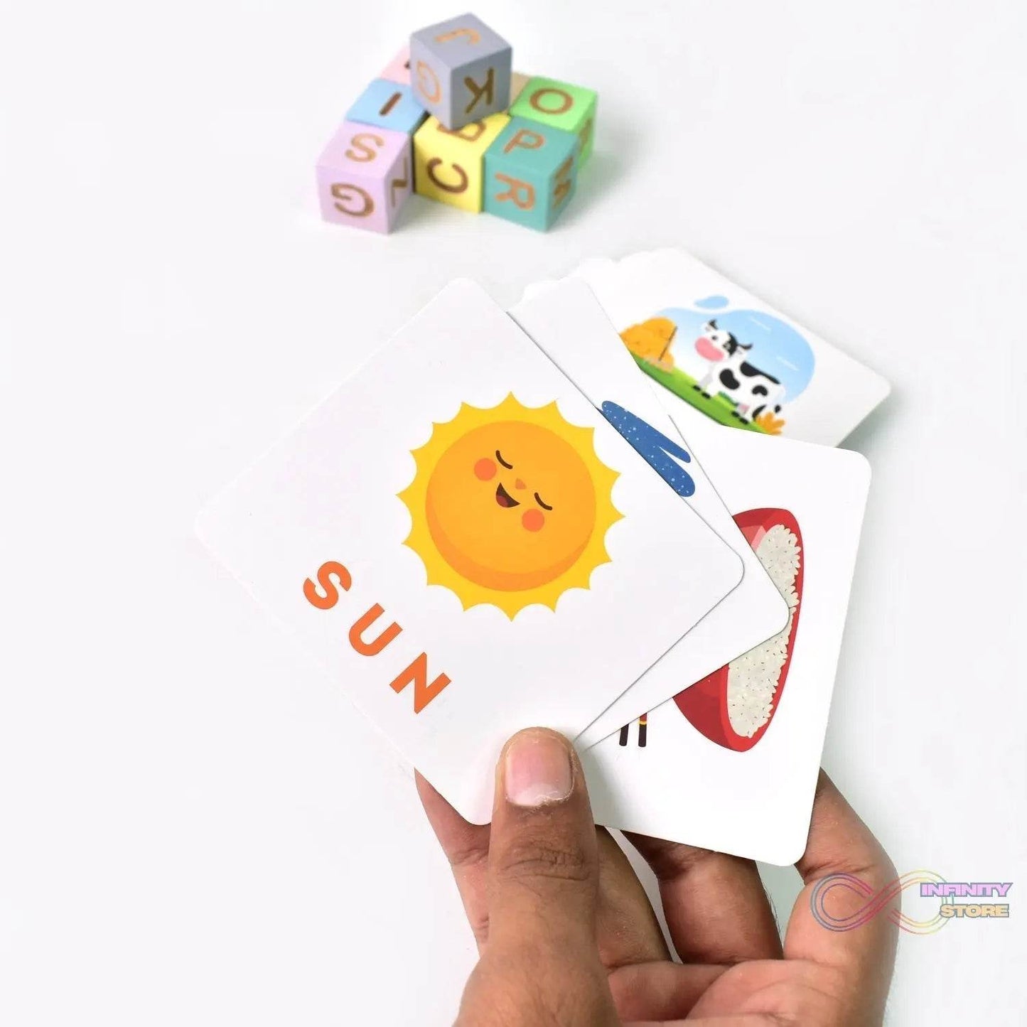 Alphabet Puzzle Spelling & Reading Words (26 Flash Cards & 8 WoodenBlock) - infinityexculsivestore.com