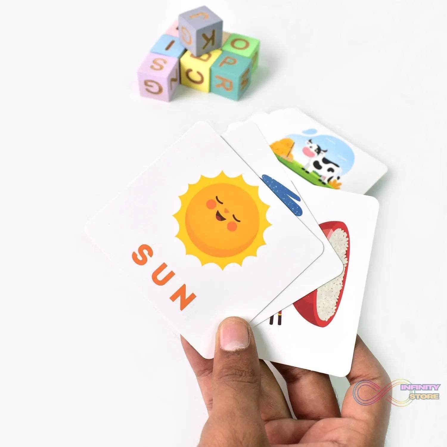 Alphabet Puzzle Spelling & Reading Words (26 Flash Cards & 8 WoodenBlock) - infinityexculsivestore.com