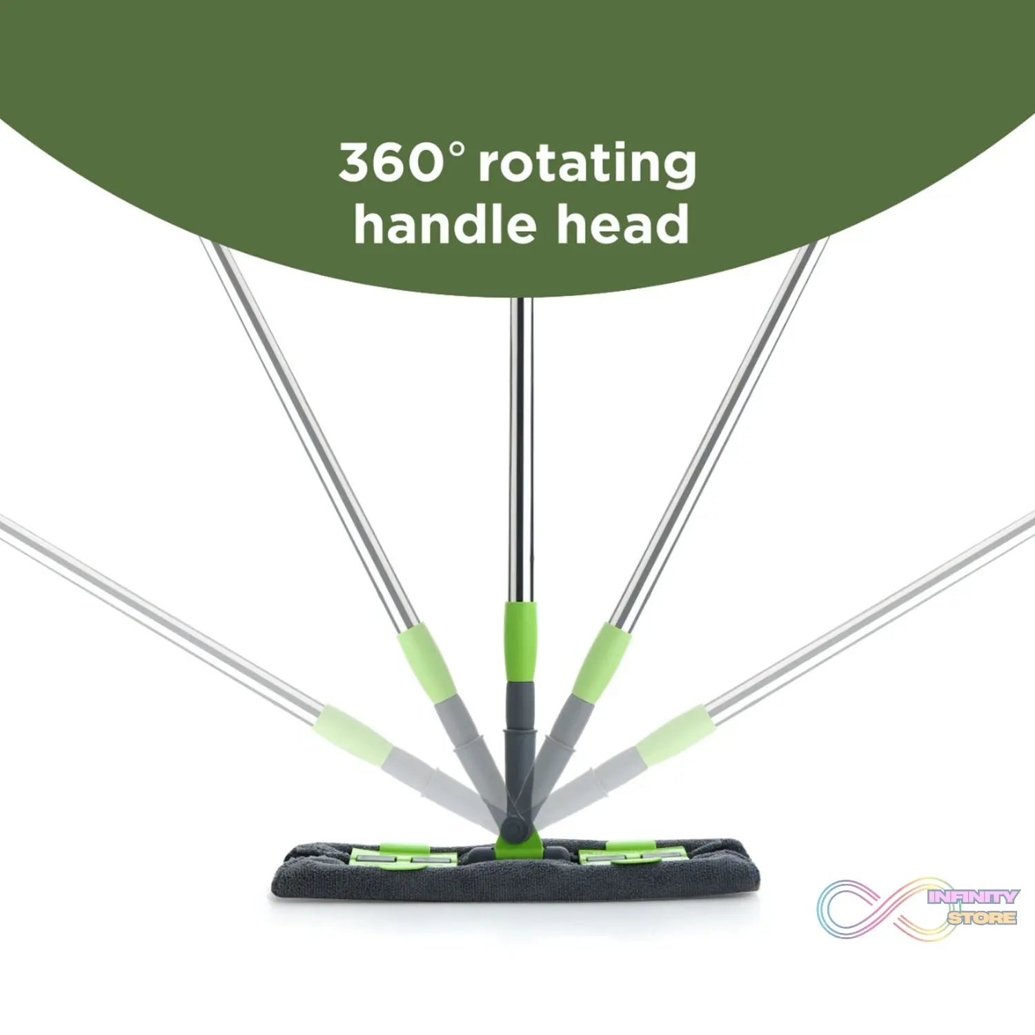 Multipurpose microfiber flat mop, 360-degree rotating, telescopic handle, multi-color.