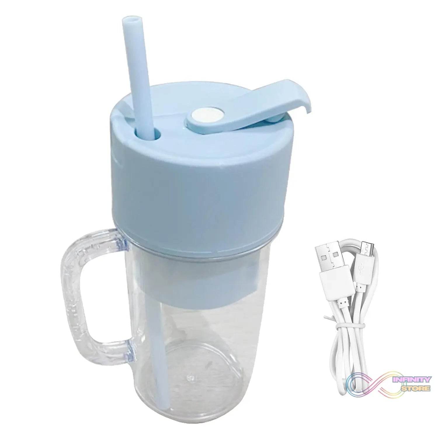 2 In1 Portable Crusher Juicer With Handle & Straw for Smoothie Sipper USB Rechargeable (340 ml) 6 Stainless Steel Blades Compact Juicer Mixer, Juicer Portable Fresh Juice Blender Portable Electric Juicer ( 340 ML ) - infinityexculsivestore.com