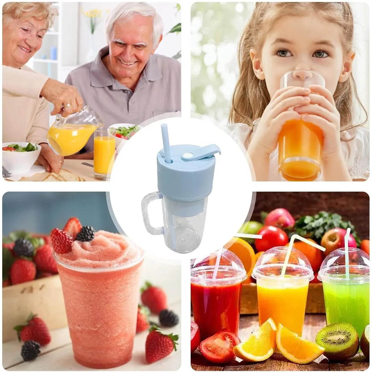 2 In1 Portable Crusher Juicer With Handle & Straw for Smoothie Sipper USB Rechargeable (340 ml) 6 Stainless Steel Blades Compact Juicer Mixer, Juicer Portable Fresh Juice Blender Portable Electric Juicer ( 340 ML ) - infinityexculsivestore.com