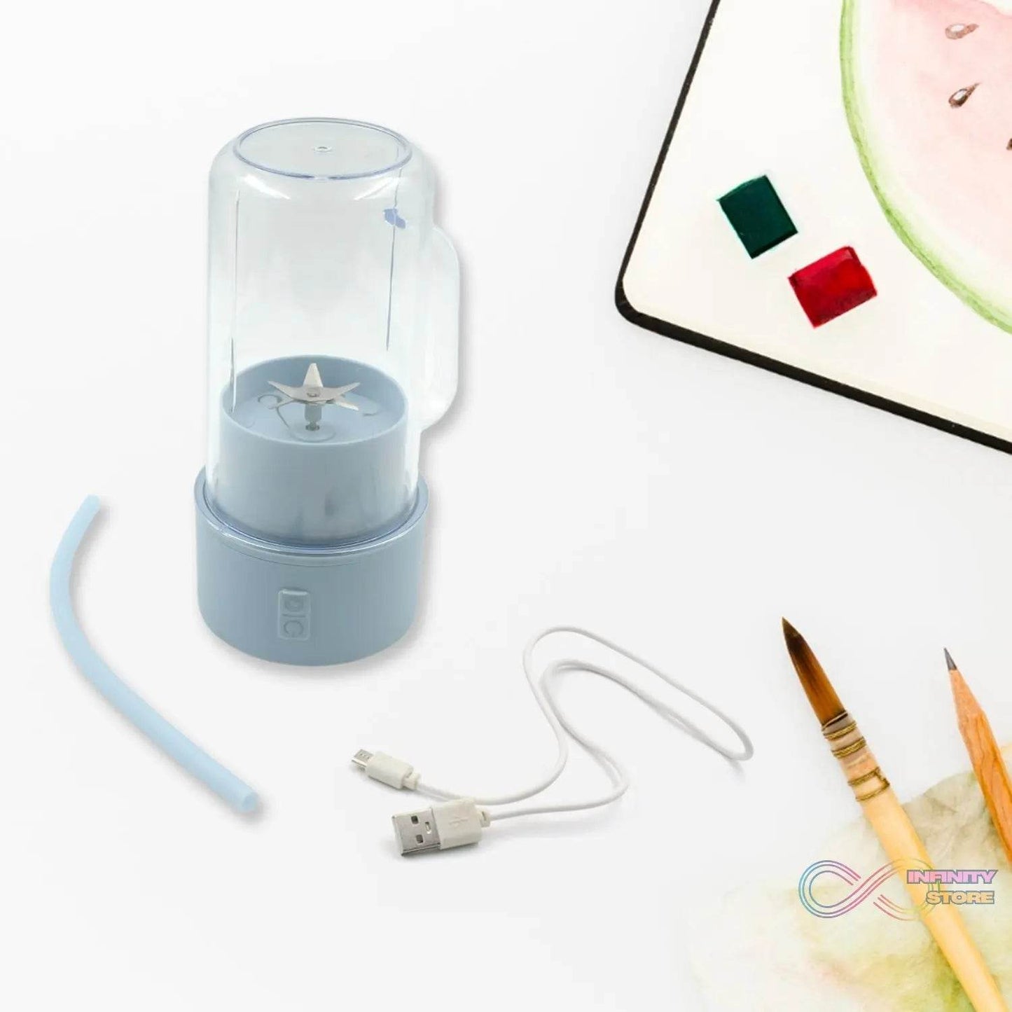 2 In1 Portable Crusher Juicer With Handle & Straw for Smoothie Sipper USB Rechargeable (340 ml) 6 Stainless Steel Blades Compact Juicer Mixer, Juicer Portable Fresh Juice Blender Portable Electric Juicer ( 340 ML ) - infinityexculsivestore.com