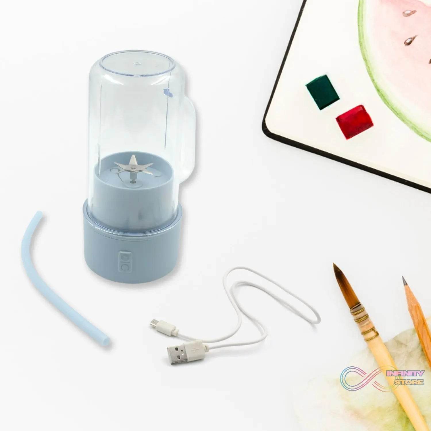 2 In1 Portable Crusher Juicer With Handle & Straw for Smoothie Sipper USB Rechargeable (340 ml) 6 Stainless Steel Blades Compact Juicer Mixer, Juicer Portable Fresh Juice Blender Portable Electric Juicer ( 340 ML ) - infinityexculsivestore.com