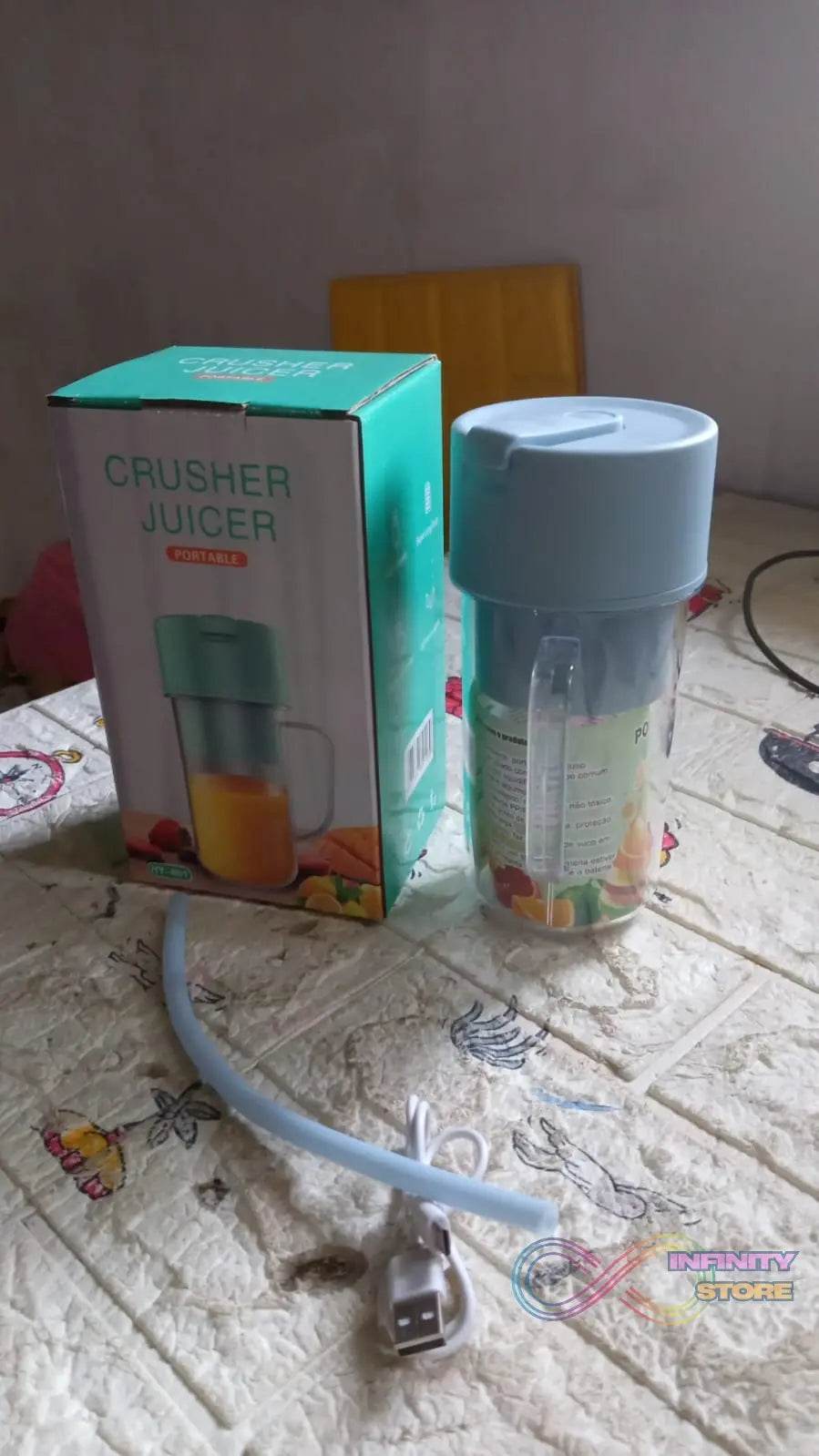 2 In1 Portable Crusher Juicer With Handle & Straw for Smoothie Sipper USB Rechargeable (340 ml) 6 Stainless Steel Blades Compact Juicer Mixer, Juicer Portable Fresh Juice Blender Portable Electric Juicer ( 340 ML ) - infinityexculsivestore.com