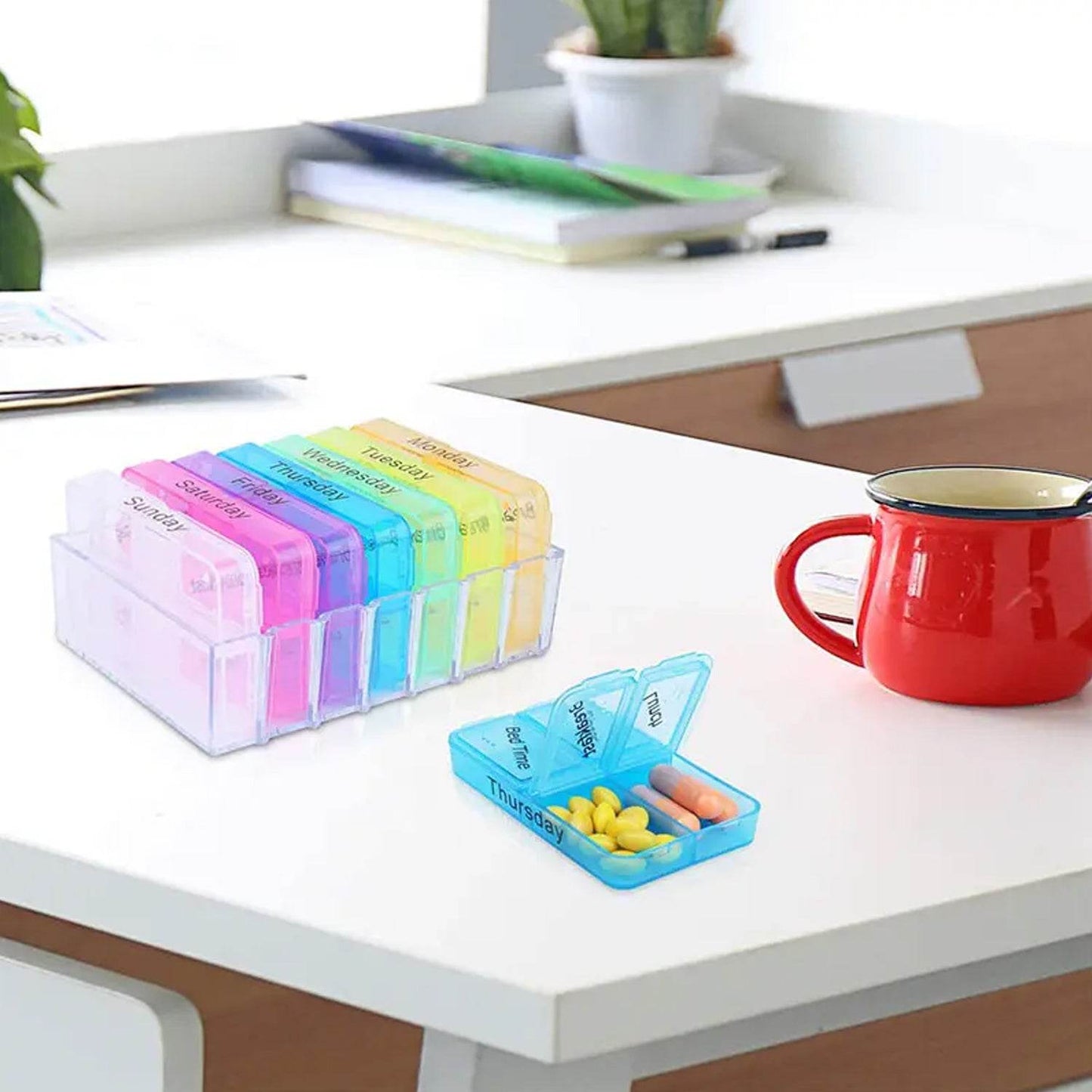7 Days 4 Times Transparent Medicine Box 28 Grid Portable Large Capacity Travel, Medication Organizer Dispenser Boxes Large Compartments Moisture-Proof Pill Case Medication Reminder Travel - infinityexculsivestore.com