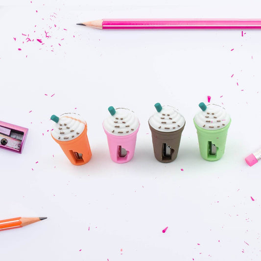2In1 3D Cute Coffee Or Ice cream Shape sharpner Like Rotary Manual Pencil Sharpener for Kids Ice Cream Style Office School Supplies, Back to School Gift for Students,Kids Educational Stationary kit, B'Day Return Gift (24 Pcs Set) - infinityexculsivestore.com