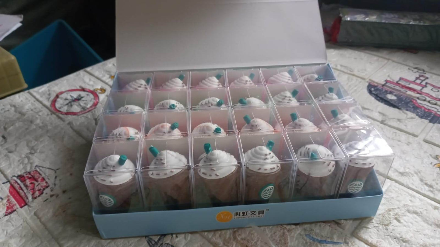 2In1 3D Cute Coffee Or Ice cream Shape sharpner Like Rotary Manual Pencil Sharpener for Kids Ice Cream Style Office School Supplies, Back to School Gift for Students,Kids Educational Stationary kit, B'Day Return Gift (24 Pcs Set) - infinityexculsivestore.com