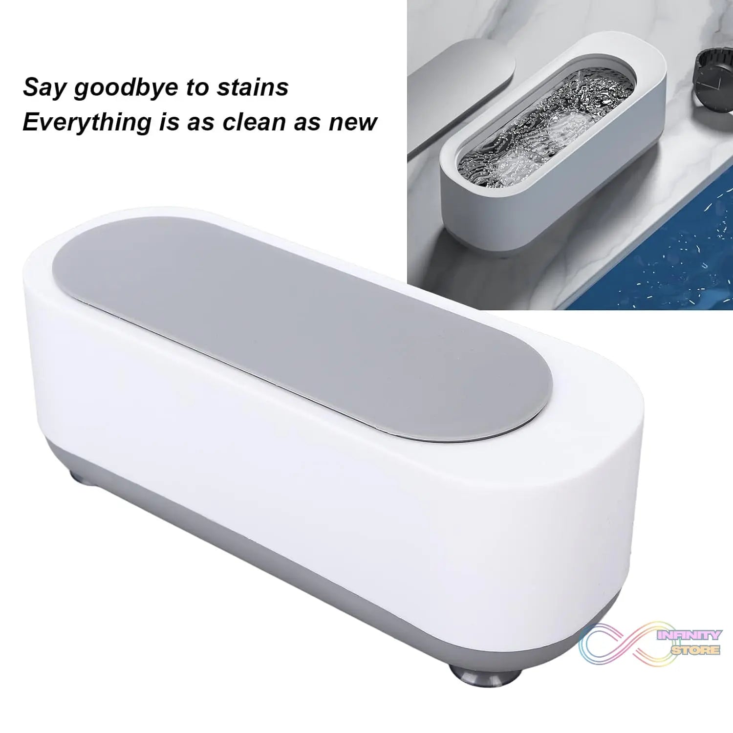 Ultrasonic Jewllery, Cleaner, Ultrasonic Cleaning Machine, Portable jewellery Cleaning Mchine For Jewellery, Ring, Silver, Retainer, Glasses, Watches, Coins, High Frequency Vibration Machine (Battery Not Included) - infinityexculsivestore.com