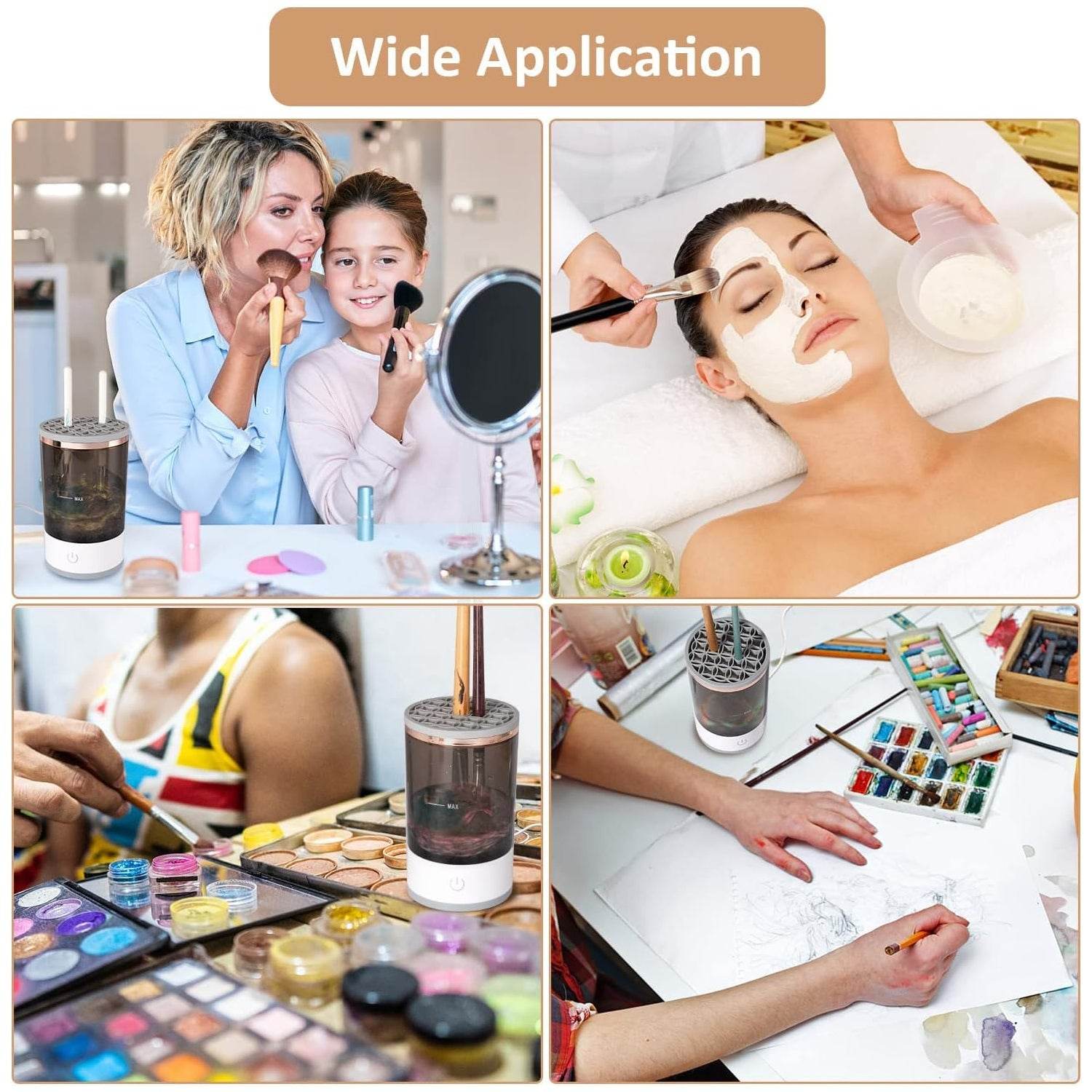 Automatic Makeup Brush Cleaner Fast Electric Brush Cleaner Hand Free Machine Super Clean Brush Washer & Brushes Organizer Tool (1 Pc) - infinityexculsivestore.com