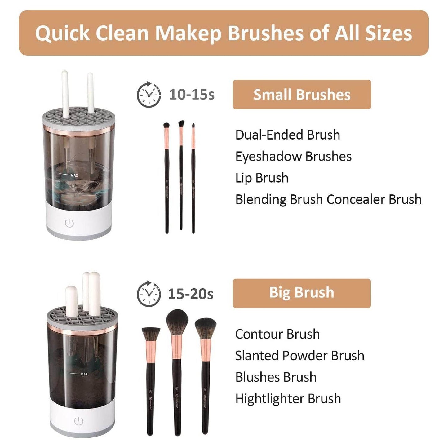 Automatic Makeup Brush Cleaner Fast Electric Brush Cleaner Hand Free Machine Super Clean Brush Washer & Brushes Organizer Tool (1 Pc) - infinityexculsivestore.com