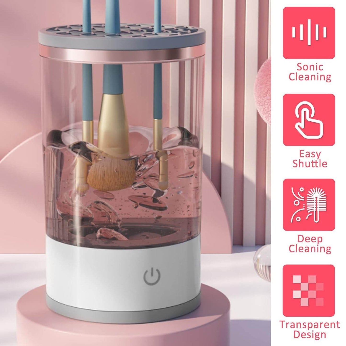 Automatic Makeup Brush Cleaner Fast Electric Brush Cleaner Hand Free Machine Super Clean Brush Washer & Brushes Organizer Tool (1 Pc) - infinityexculsivestore.com