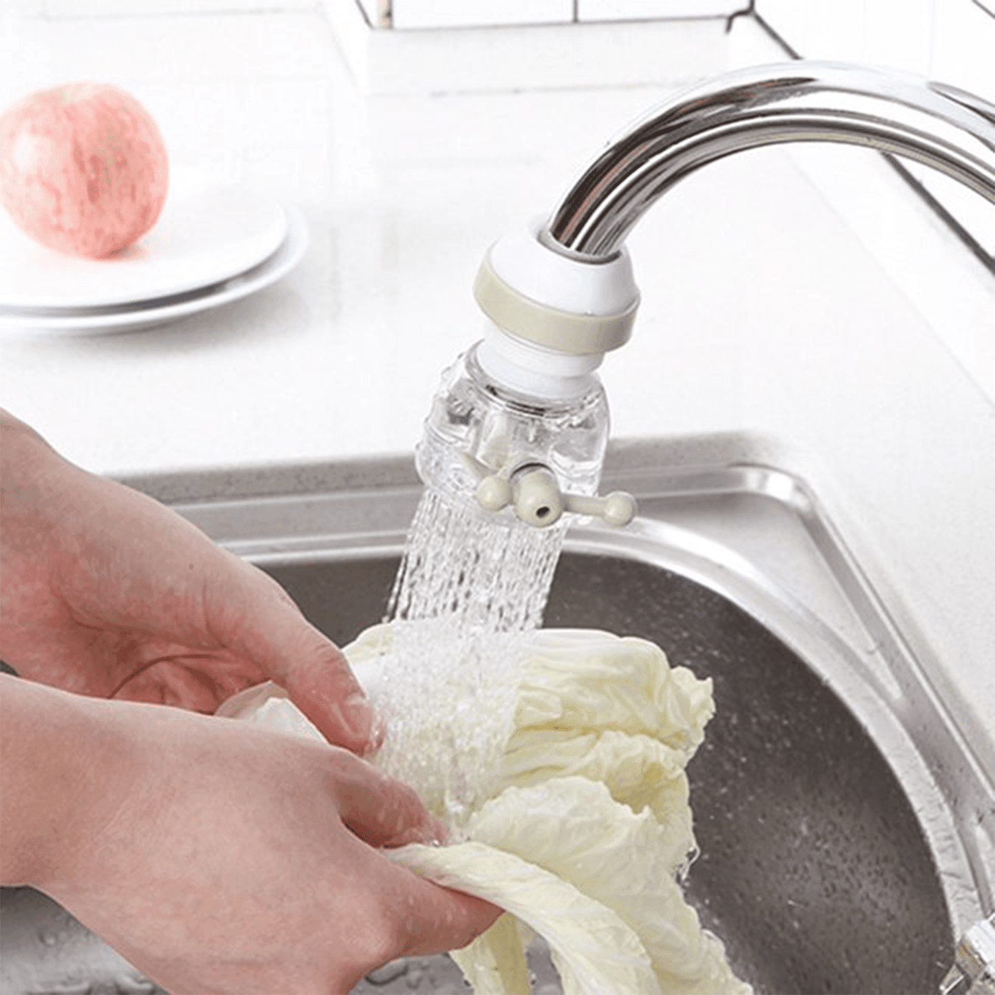 Adjustable Water Faucet Can Rotate 360 Degree Shower Head Anti spattering Water-saving Tap Nozzle Extended Filter Water Saving, Kitchen Bathroom Faucet Water-Saving Devices (1 Pc) - infinityexculsivestore.com