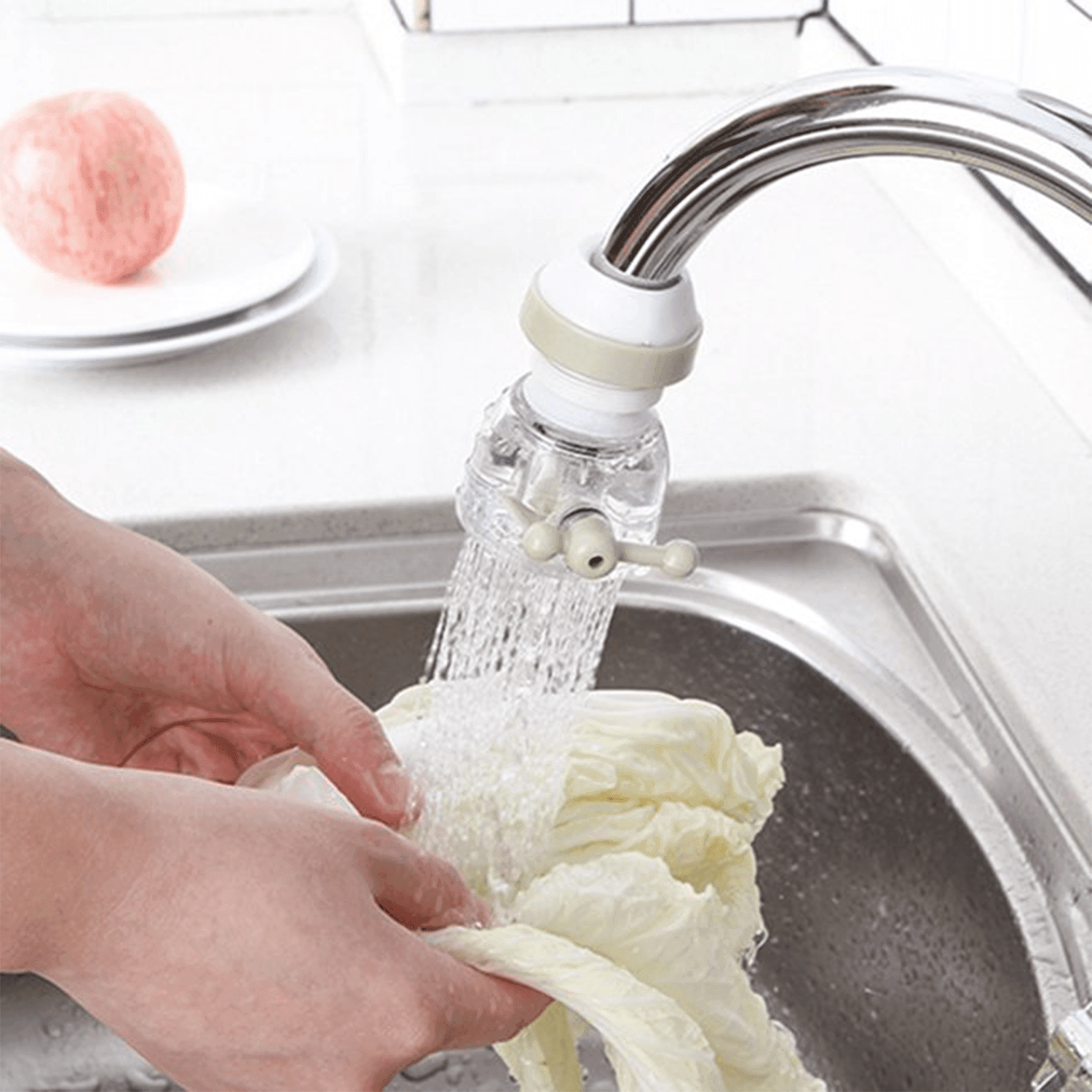 Adjustable Water Faucet Can Rotate 360 Degree Shower Head Anti spattering Water-saving Tap Nozzle Extended Filter Water Saving, Kitchen Bathroom Faucet Water-Saving Devices (1 Pc) - infinityexculsivestore.com