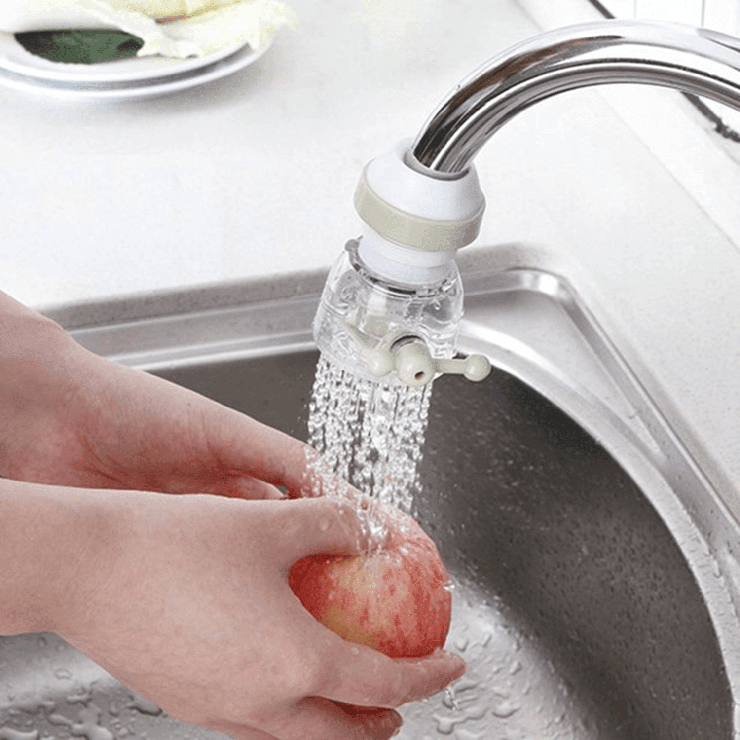 Adjustable Water Faucet Can Rotate 360 Degree Shower Head Anti spattering Water-saving Tap Nozzle Extended Filter Water Saving, Kitchen Bathroom Faucet Water-Saving Devices (1 Pc) - infinityexculsivestore.com