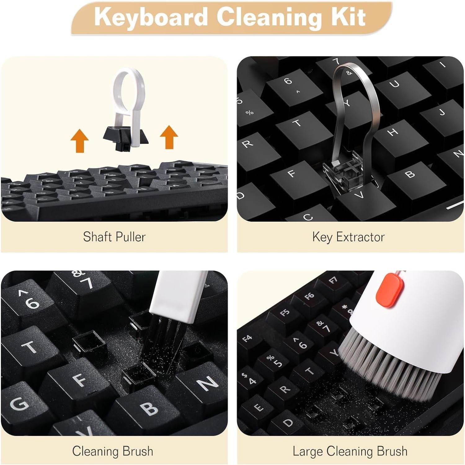 Keyboard Cleaner Kit, 20-in-1 Laptop Phone Screen Cleaning Kit, Keyboard Cleaning Kit with Electronic Cleaning Brush Spray for AirPods Pro, iPhone Pro, Camera, Computer Cleaning  - infinityexculsivestore.com