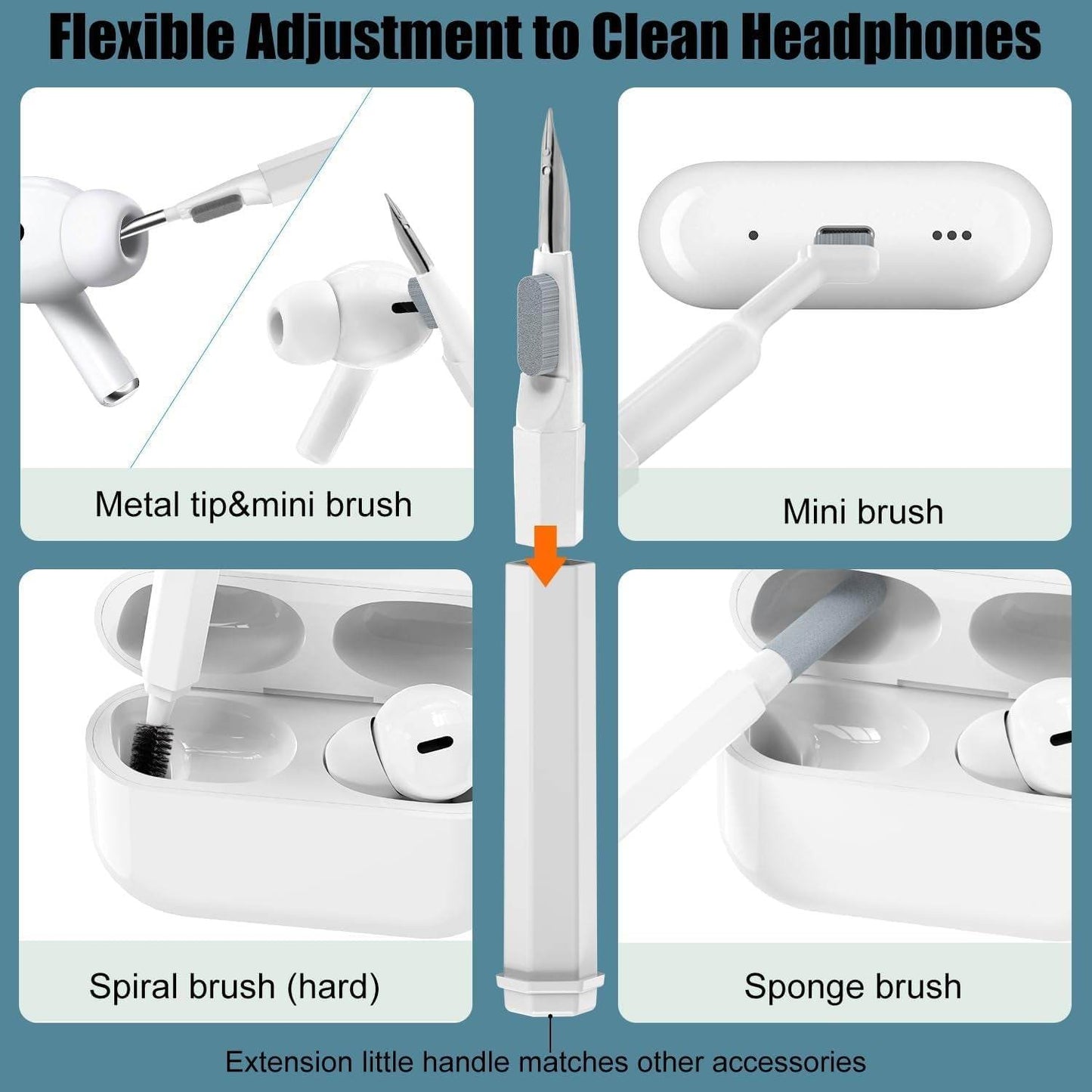 Keyboard Cleaner Kit, 20-in-1 Laptop Phone Screen Cleaning Kit, Keyboard Cleaning Kit with Electronic Cleaning Brush Spray for AirPods Pro, iPhone Pro, Camera, Computer Cleaning  - infinityexculsivestore.com