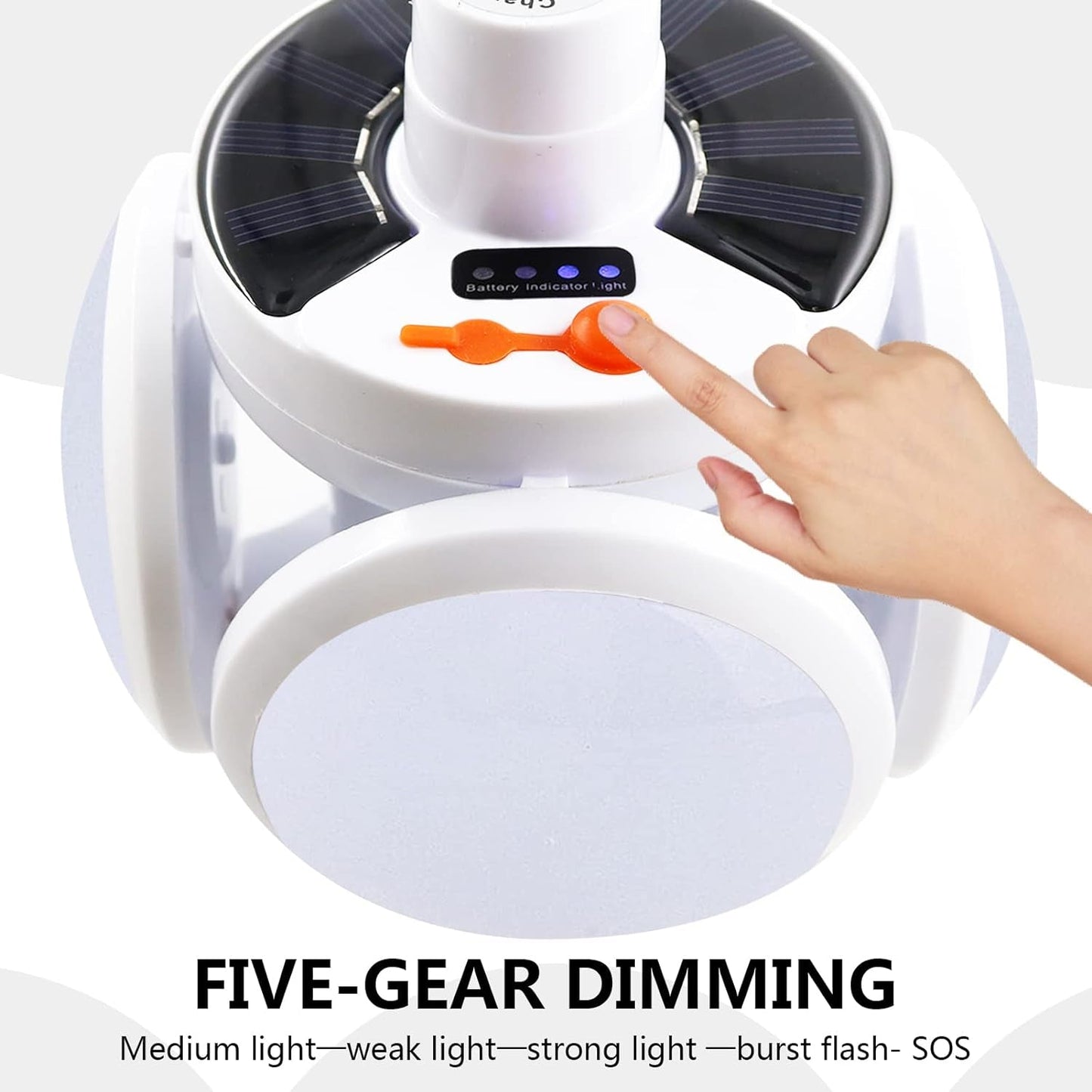 Solar Multi - Functional Emergency LED Light Bulb with USB Charging, LED camping lamp, camping lamp, USB rechargeable, 5 brightness light modes, foldable camping light, SOS IP65 waterproof camping light, blackout emergency equipment, camping gadgets - infinityexculsivestore.com
