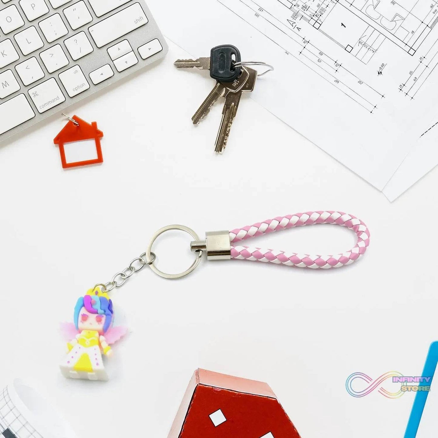 Cute Keychain With Card Gift - Keychain Accessories Key Chain Backpack Charms Car Keys Keychain for Kids Girls, Unicorn Toy and Charm Key- Chain for Bag / Door Key- Ring / car Key- Ring / Party Favor (Mix Color & Design 1 Pc ) - infinityexculsivestore.com
