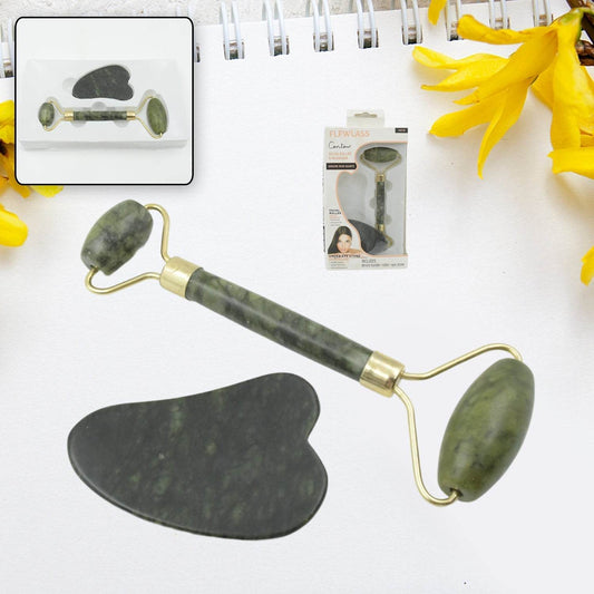 Gua Sha Stone and Anti Aging Jade Roller Massager for Face Massage Natural Face Skincare Massager & Face Roller Massager for Women | Face Shaper Jade Roller and Gua Sha Set for Glowing Skin - infinityexculsivestore.com
