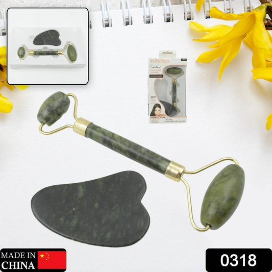 Gua Sha Stone and Anti Aging Jade Roller Massager for Face Massage Natural Face Skincare Massager & Face Roller Massager for Women | Face Shaper Jade Roller and Gua Sha Set for Glowing Skin - infinityexculsivestore.com