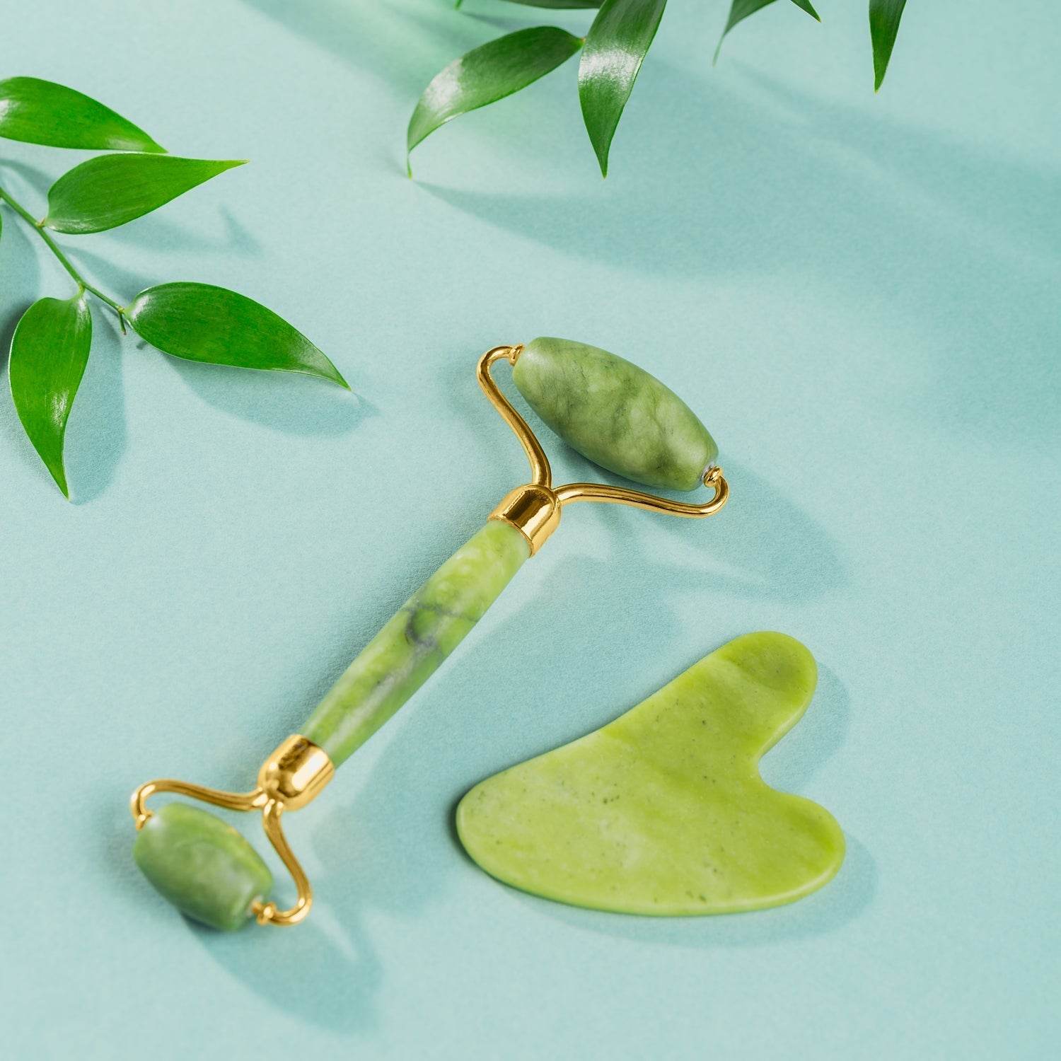 Gua Sha Stone and Anti Aging Jade Roller Massager for Face Massage Natural Face Skincare Massager & Face Roller Massager for Women | Face Shaper Jade Roller and Gua Sha Set for Glowing Skin - infinityexculsivestore.com