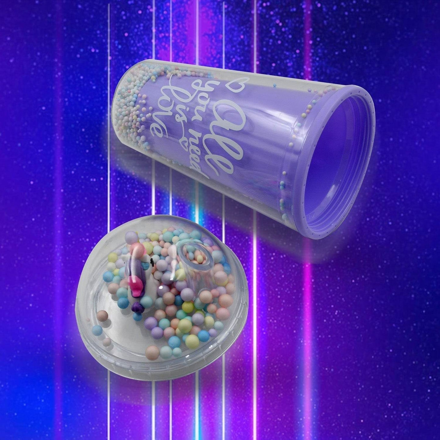 Design Printed Sipper Bottle With Toy, LED Glow Light, Double Wall Sipper Glass Water Bottle , Sipper Bottle With Straw For Girls And Kids for Boys and Girls School/Tuition/Gym (Pack of 1) - infinityexculsivestore.com