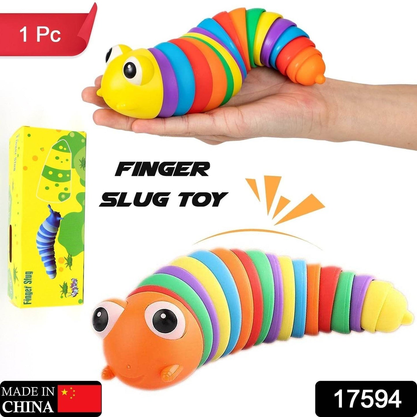 3D Rainbow Color Plastic Slug Fidget Toys, Stress Relieving Toy, Sensory Slug Toy for Boys and Girls, Finger slug Toy, for Autistic, Caterpillar Fidget Toys Stress Relief Gifts for Toddlers Kids Adults (1 Pc) - infinityexculsivestore.com