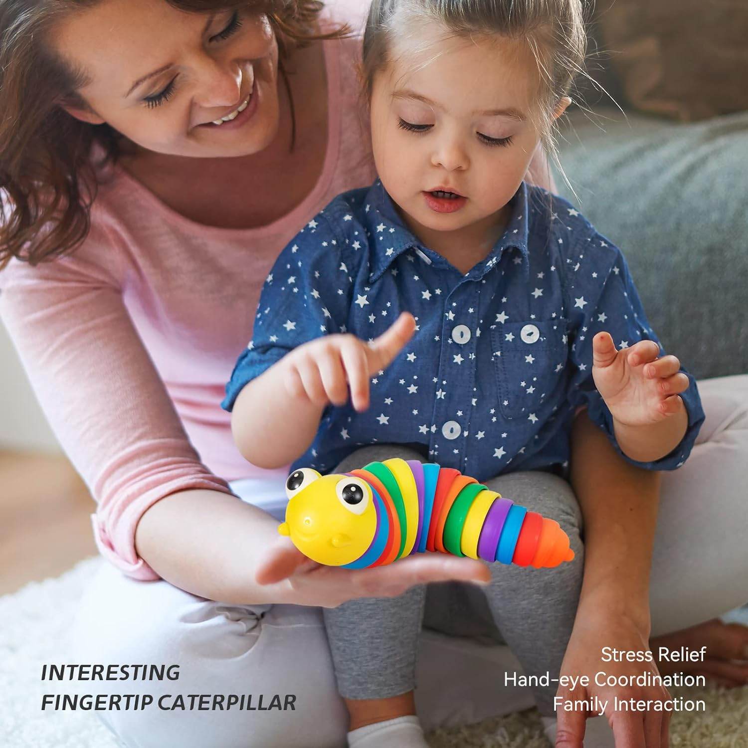 3D Rainbow Color Plastic Slug Fidget Toys, Stress Relieving Toy, Sensory Slug Toy for Boys and Girls, Finger slug Toy, for Autistic, Caterpillar Fidget Toys Stress Relief Gifts for Toddlers Kids Adults (1 Pc) - infinityexculsivestore.com