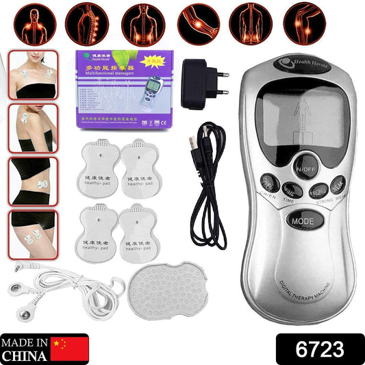 Multifunctional Massager, Health Care Digital Chinese Meridian Tens Therapy Massager Relax Body Muscle Acupuncture Machine 4 Electrode Pads & Charger Adapter and Cable, Physiotherapy,Β Electric Digital Therapy neck back Mane Massage - infinityexculsivestore.com