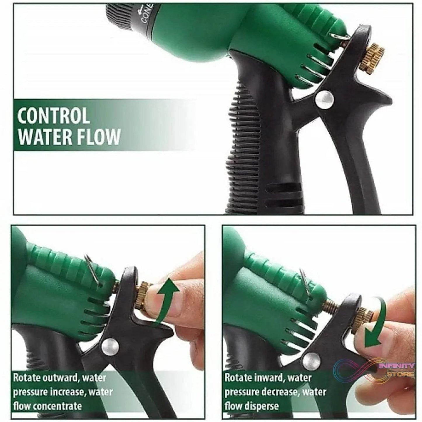 Adjustable 8 Pattern Water Spray Gun Trigger High Pressure For vehicle & cleaning Garden Lawn, Grass rinse, flat, soak & washing for Car Bike Plants Pressure Washer water Nozzle - infinityexculsivestore.com