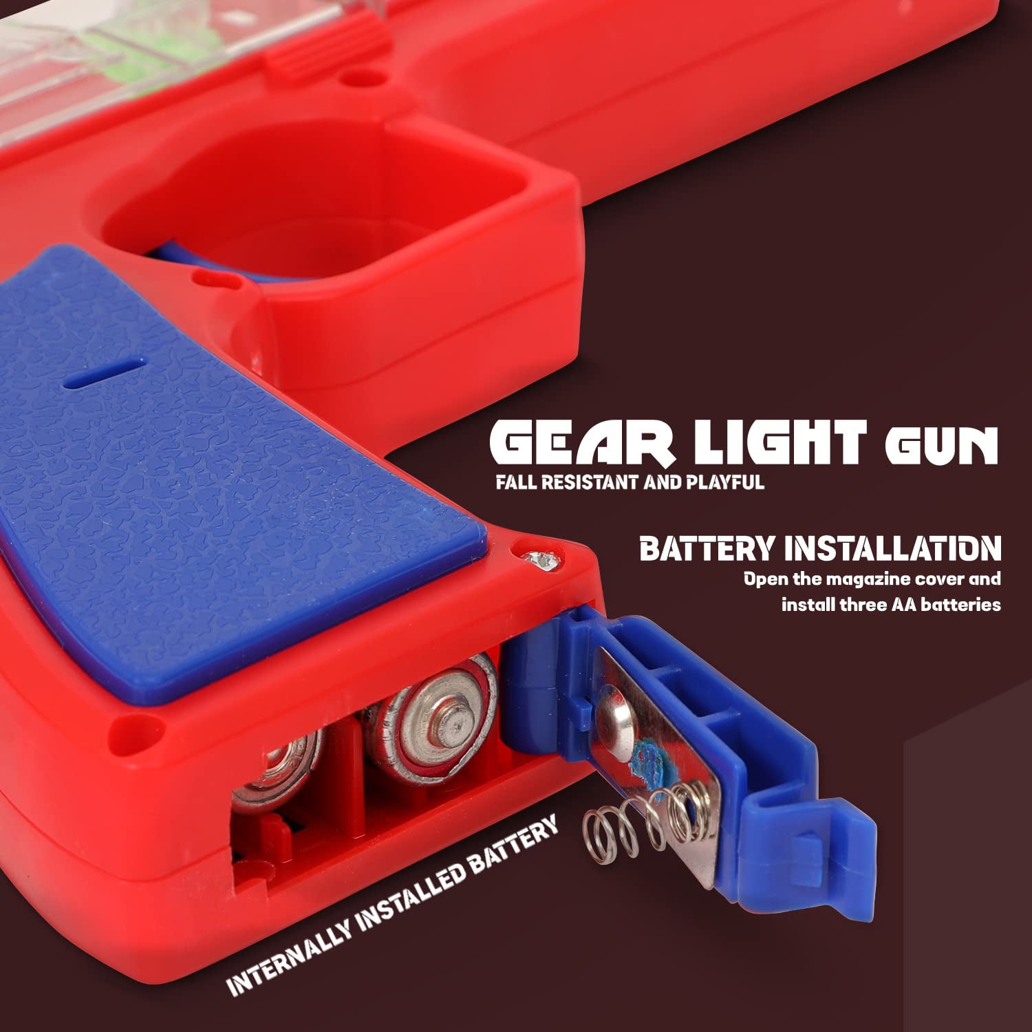 Plastic Gear Simulation Toy Gun for Kids, Pretend Play Gun Toys with 3D Flashing Lights and Exciting Music, Electric Laser Toy Guns with Rotating Gear Mechanism, Toy for Birthday Gift for Kids 3+ Years (Pack of 1) - infinityexculsivestore.com