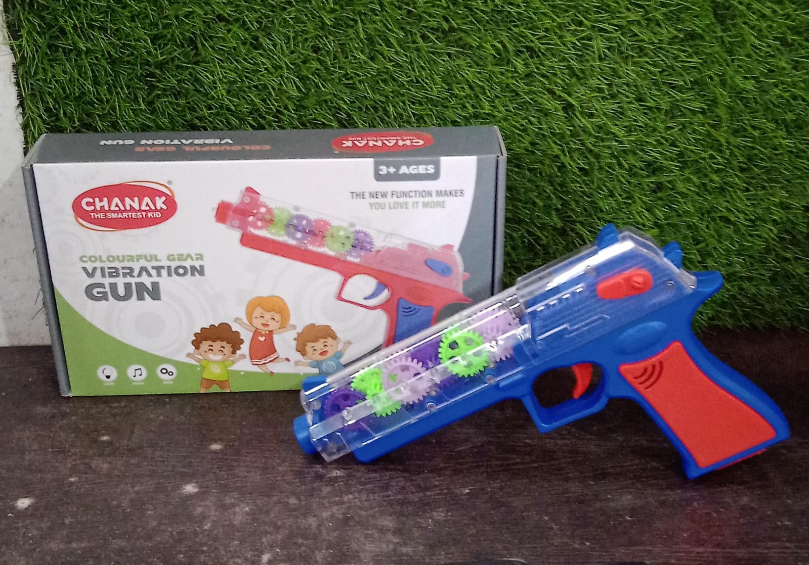 Plastic Gear Simulation Toy Gun for Kids, Pretend Play Gun Toys with 3D Flashing Lights and Exciting Music, Electric Laser Toy Guns with Rotating Gear Mechanism, Toy for Birthday Gift for Kids 3+ Years (Pack of 1) - infinityexculsivestore.com