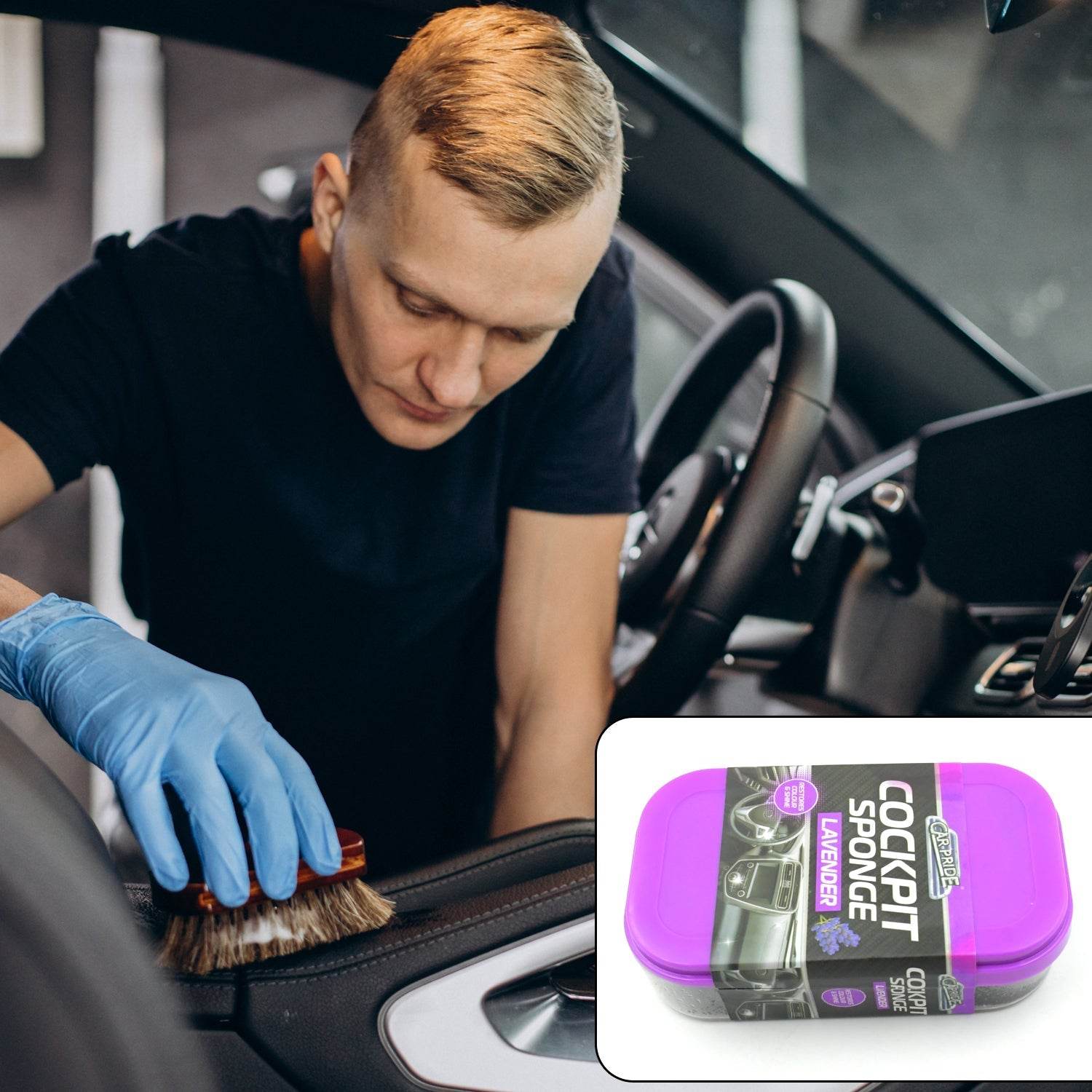 Cockpit Sponge - Polishing Sponge Cleaning Sponge Foam Perfect for Car Polish, Dust Cleaner Car Accessories for Women Men Car Cleaning Supplies Auto Detailing Tools, Sponge Perfect for Car Polish, Paint Care, Washing (1 Pc) - infinityexculsivestore.com