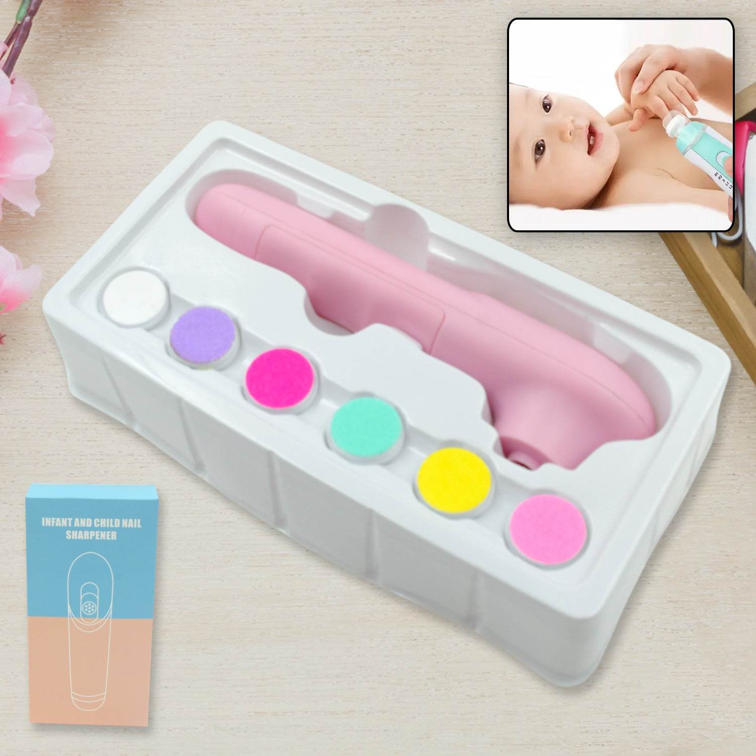 6 in1 Electric Manicure Nail Sharpener for Babies and Children Baby Nail Cutter Manicure with 6 Grinding Heads, Electric Baby Nail File Electric Nail Clipper Toddler Nail Scissors Dropshipping - infinityexculsivestore.com