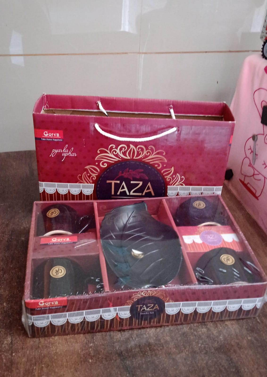 Crysta Ceramic Tea Cups With Plastic tray Environmental Friendly Festival for Milk Cup, Coffee Cup, Tea Cup, Breakfast Cup, Drinking Mug or Outdoor for Household Gift For Birthday (5 Pcs Set) - infinityexculsivestore.com