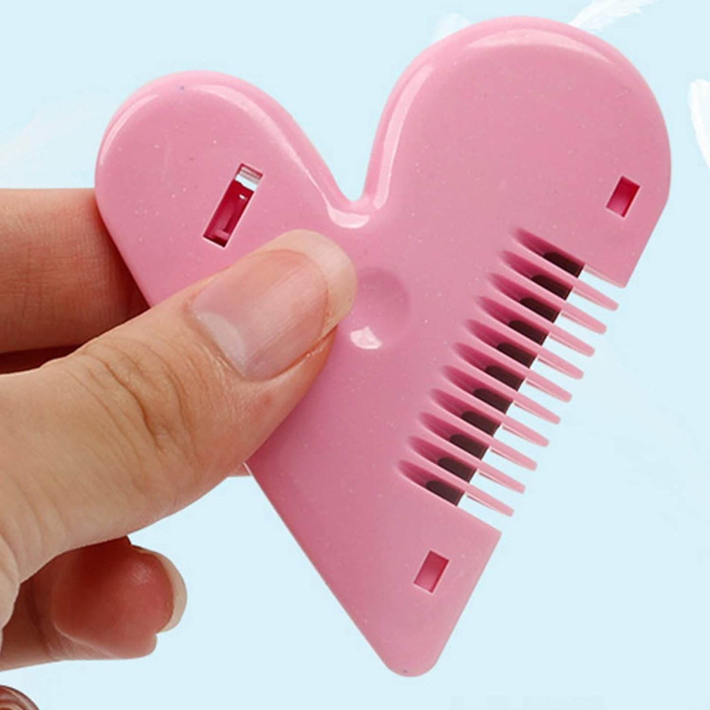 Heart Shape Plastic Hair Cutting Scissors for Baby Girls Lightweight Portable Hair Thinning Double‑Edge Stainless Steel Convenient for Hair Cutting for Hair Thinning (1 Pc ) - infinityexculsivestore.com