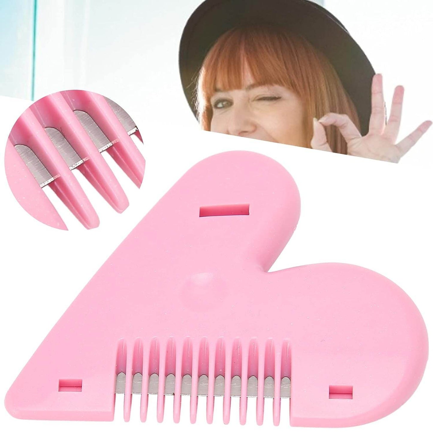 Heart Shape Plastic Hair Cutting Scissors for Baby Girls Lightweight Portable Hair Thinning Double‑Edge Stainless Steel Convenient for Hair Cutting for Hair Thinning (1 Pc ) - infinityexculsivestore.com