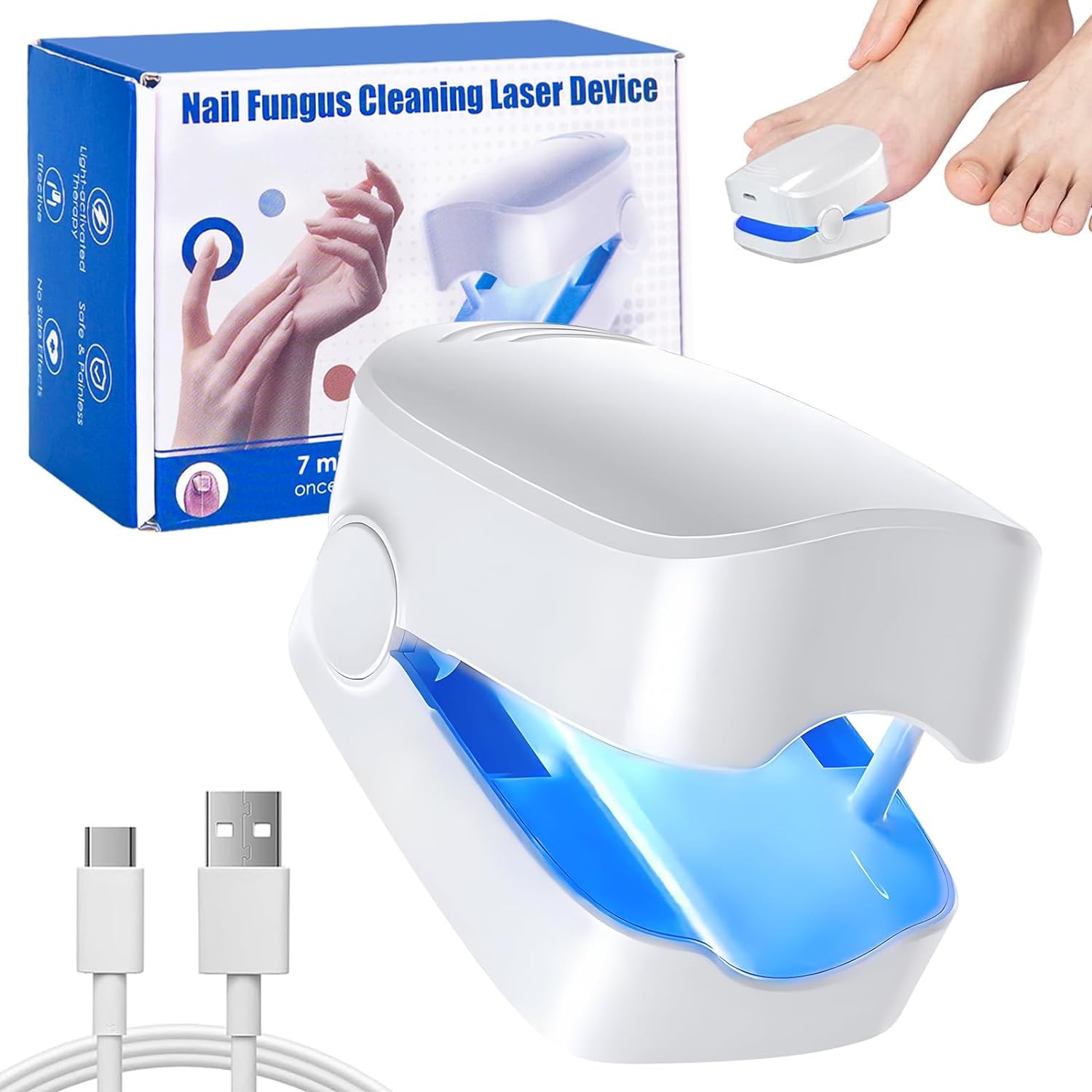 Rechargeable Nail Fungus Treatment for Toenail, Toe Nail Fungal Treatment Nail Fungus Laser Device, Anti - Fungal Nail Treatment for Hand & Feet Infections Remover for Home Use - infinityexculsivestore.com