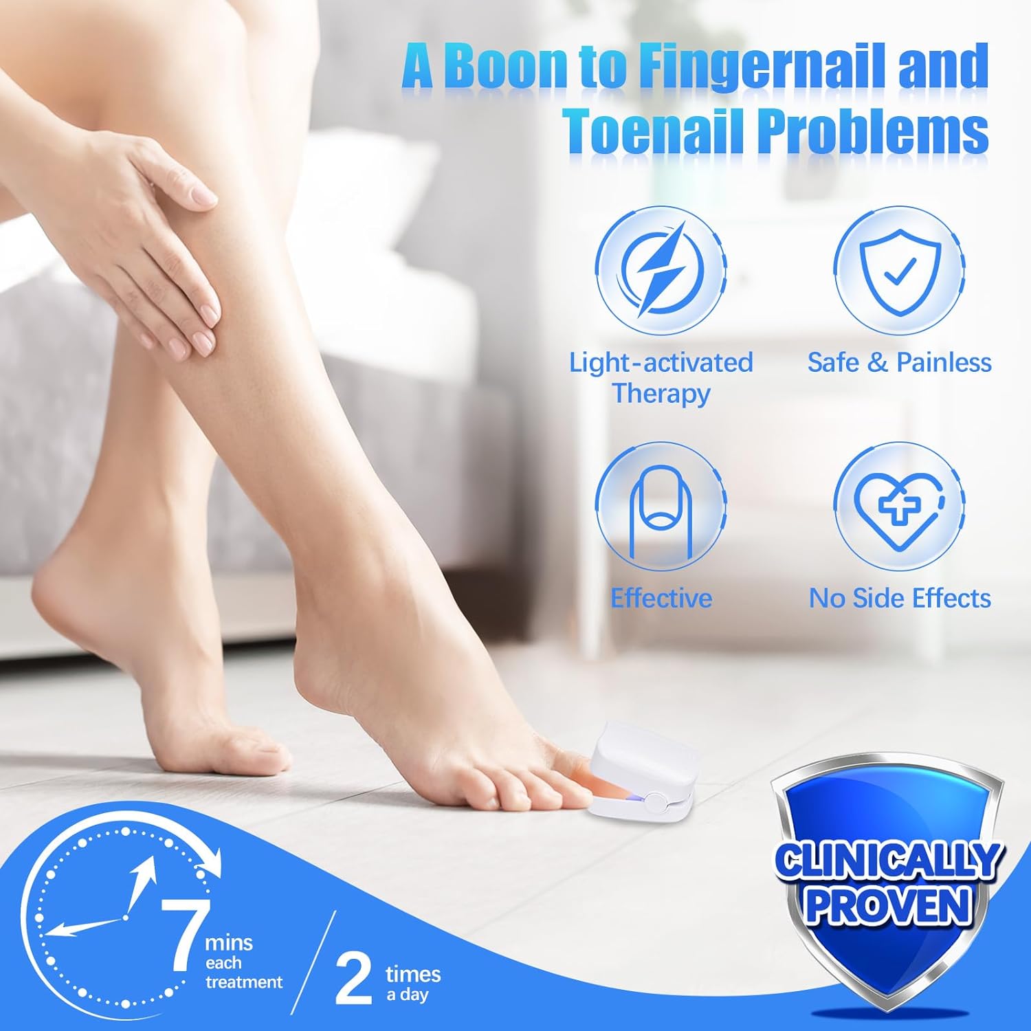 Rechargeable Nail Fungus Treatment for Toenail, Toe Nail Fungal Treatment Nail Fungus Laser Device, Anti - Fungal Nail Treatment for Hand & Feet Infections Remover for Home Use - infinityexculsivestore.com