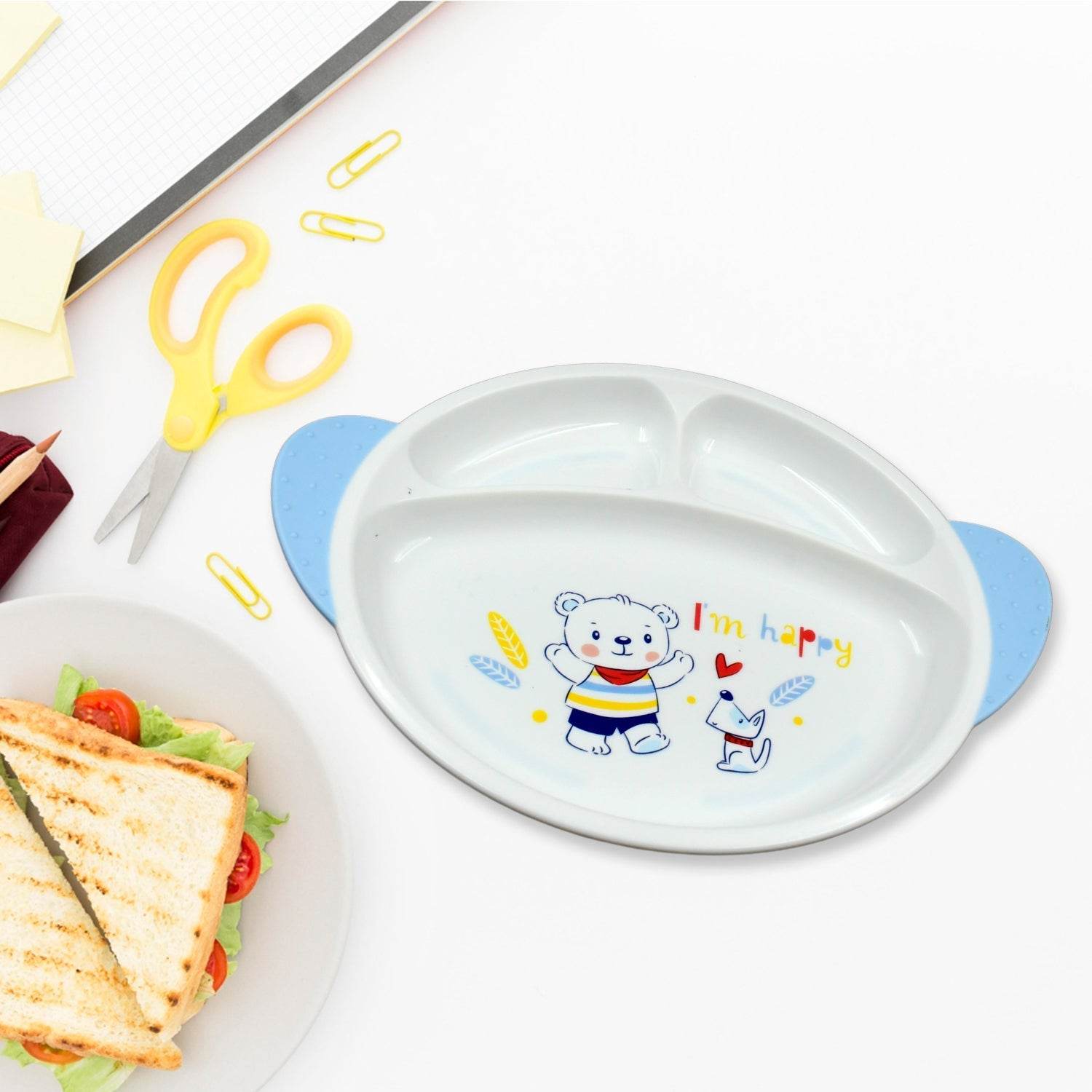 5in1 Baby Feeding Set for Kids and Toddlers,Children Children Dinnerware Set - Feeding Set for Kids, Cartoon Design Plate, Cup, Spoon, Fork Tableware Cutlery for Kids Microwave (5 Pcs Set) - infinityexculsivestore.com