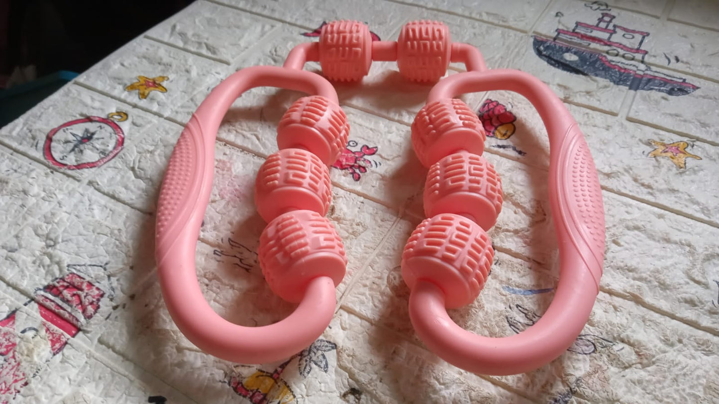 Muscle Massage Roller 8 Wheels Relieve Soreness Leg Muscle Roller Fitness Roller Muscle Relaxer Massage Roller Ring Clip All Round Massaging Uniform Force Elastic PP Drop Shaped for Home Use (1 Pc) - infinityexculsivestore.com