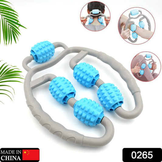 Muscle Massage Roller, 5 Wheels Relieve Soreness Leg Muscle Roller Fitness Roller Muscle Relaxer Massage Roller Ring Clip All Round Massaging Uniform Force Elastic PP Drop Shaped for Home Use (1 Pc) - infinityexculsivestore.com