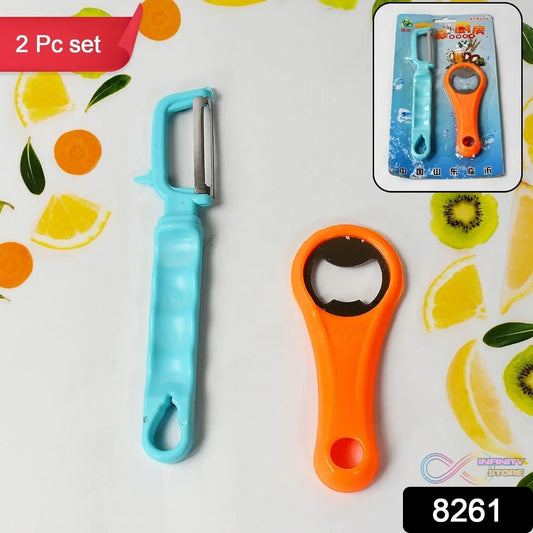 Vegetable Fruit Peelers Slicer & Bottle Opener, Kitchen Peeler For Veggie Fruit Potato Carrot, Bottle Opener With Plastic Handle Bottle Openers Wine Bottle Opener Cold Drink Bottle Opener (2Pc) - infinityexculsivestore.com