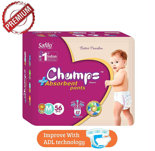 Premium Champs High Absorbent Pant Style Diaper Small, Medium and Large Size Diaper - infinityexculsivestore.com