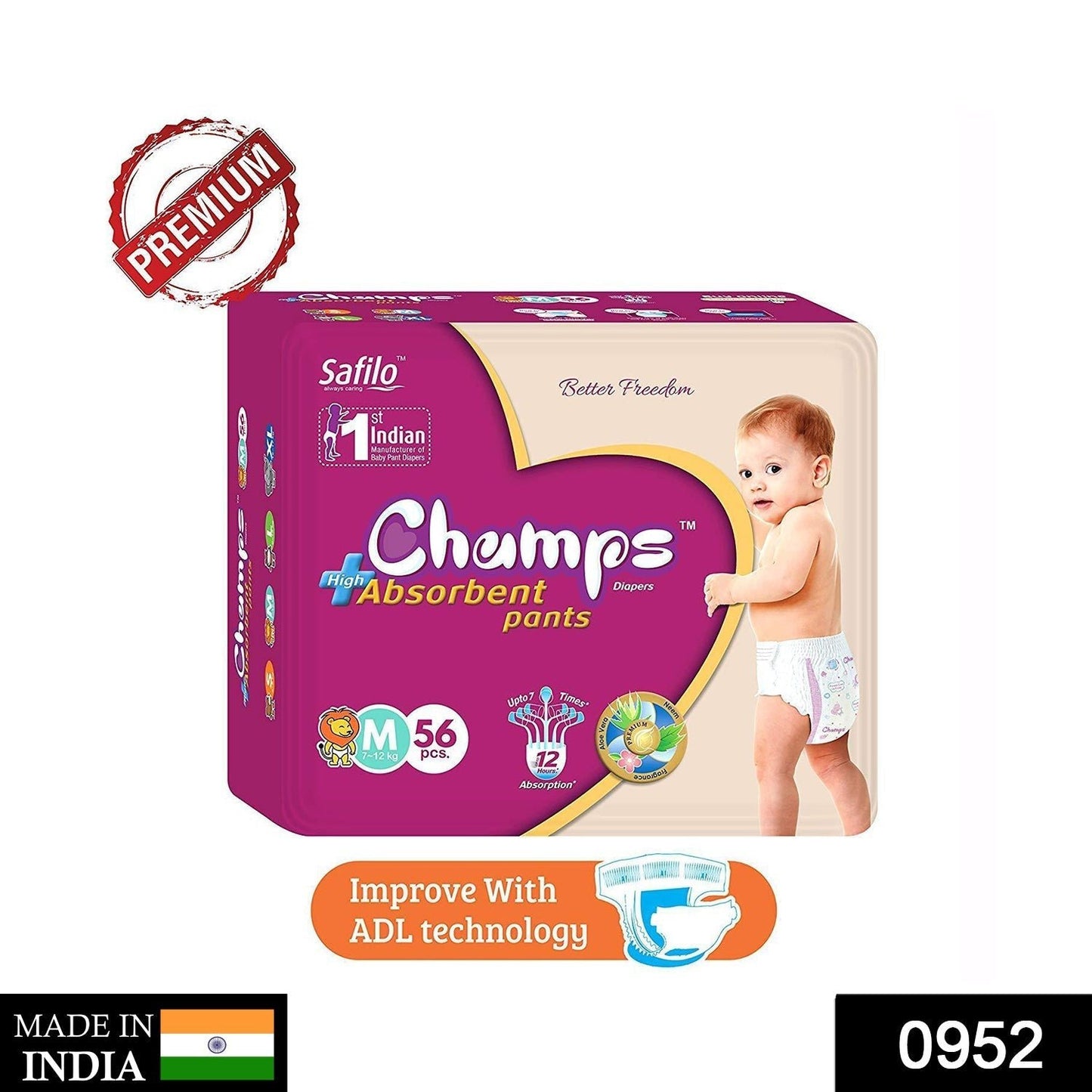 Premium Champs High Absorbent Pant Style Diaper Small, Medium and Large Size Diaper - infinityexculsivestore.com